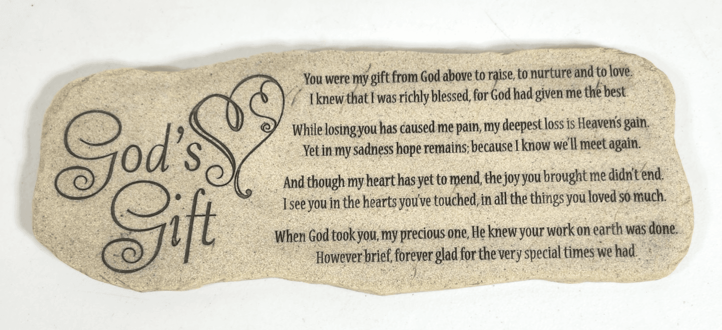 God's Gift Stone Shaped Wall Sign Plaque Gift Worship Christain Home Decor