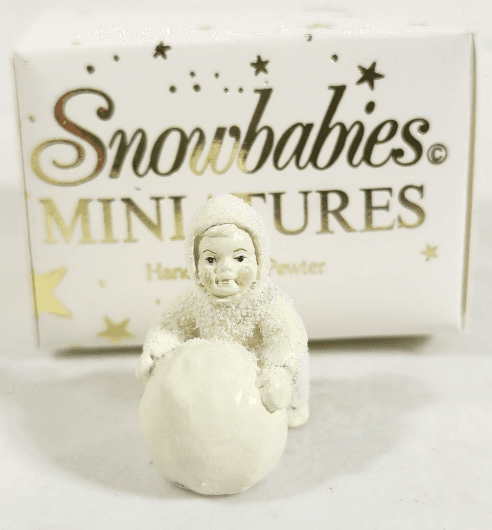 Snowbabies I'm Making Snowballs Department 56 Figurine Pewter 7602-3 NEW