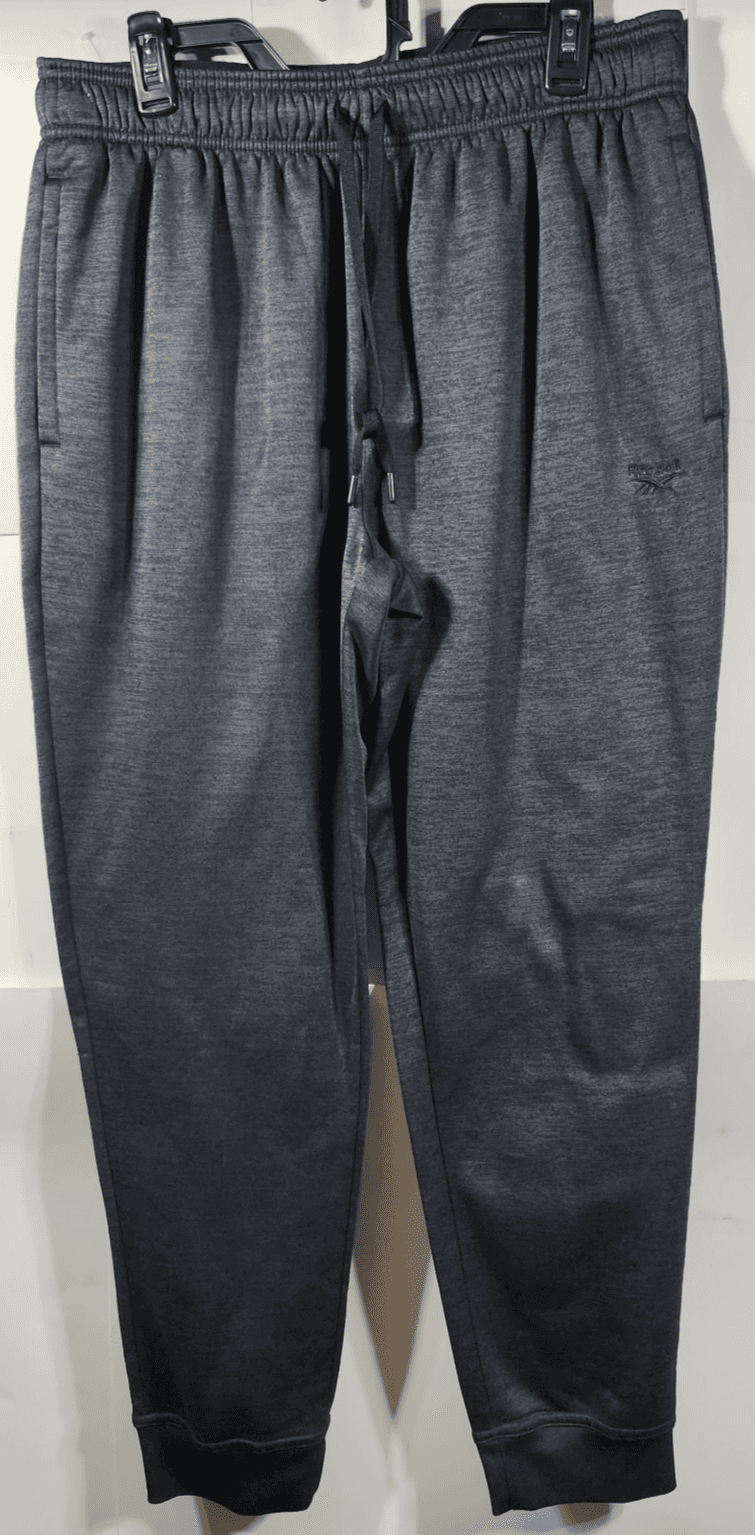 Reebok Jogger Sweatpants Men's Size Large Charcoal Gray Logo With Pockets