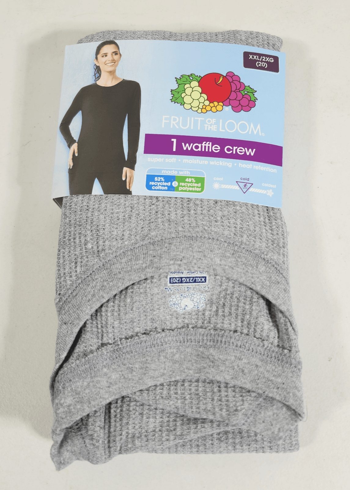 Fruit of the Loom Women's Comfy Soft Crew Shirt Top Size XXL Gray NEW