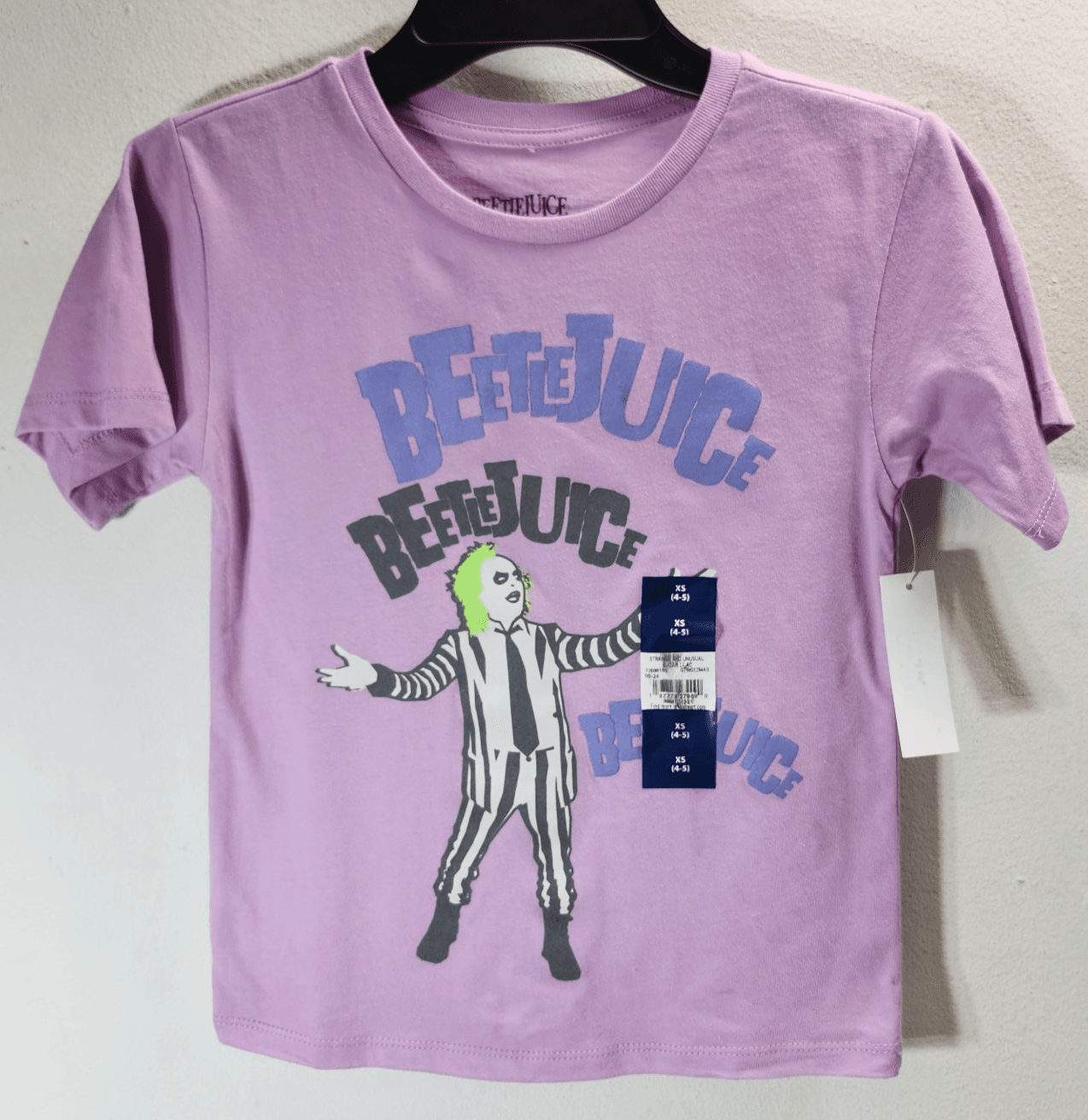 Beetlejuice Girls Graphic T-Shirt Size XS 4-5 Short Sleeve NEW