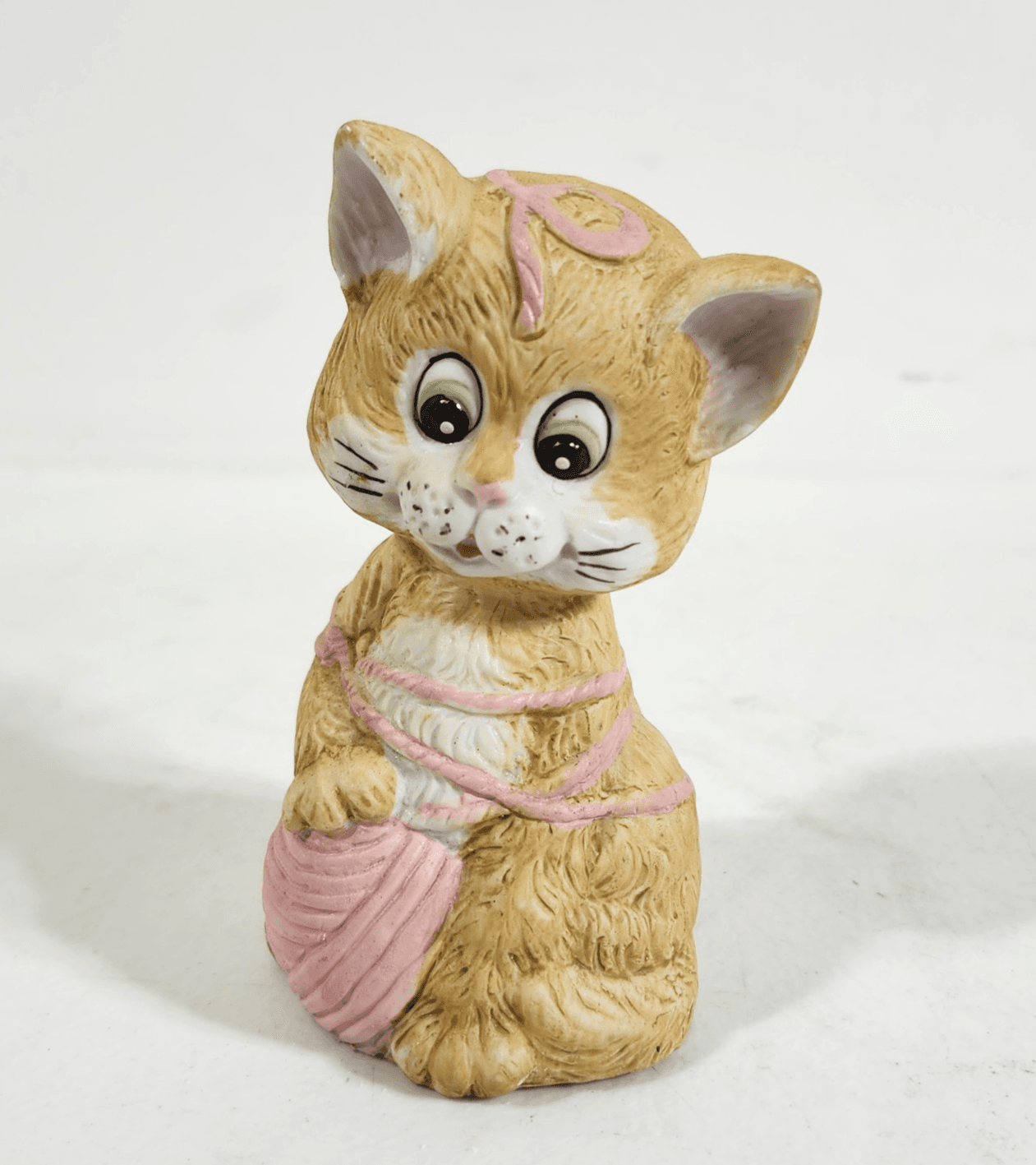 Vintage Jasco Cat Kitty Bell Critter Bells Bisque Figurine 1980
