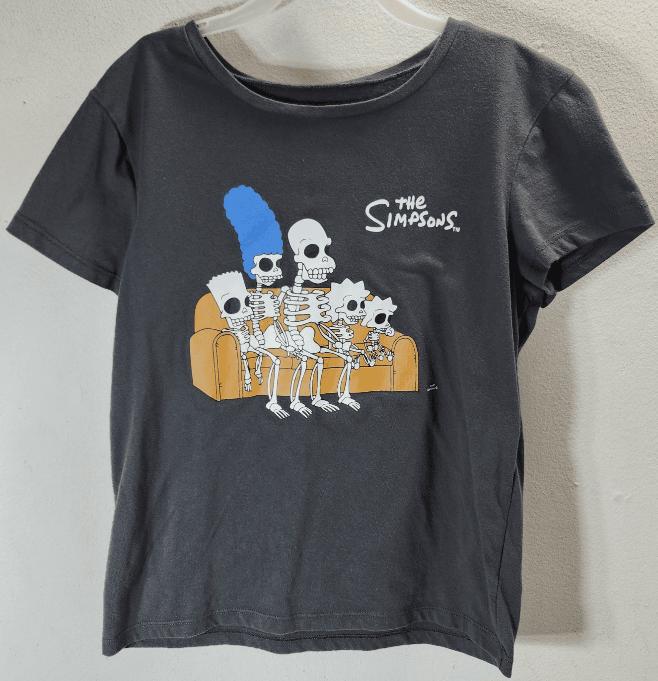 Kids Cartoon Graphic Tshirt The Simpsons Skeleton Tee Size XL 14-16