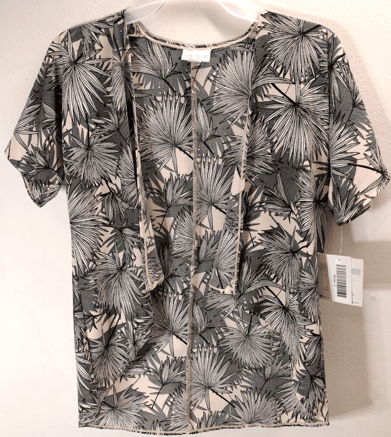 Lularoe Girls 8 Bianka Black White Pink Floral Kimono Shirt Top NEW