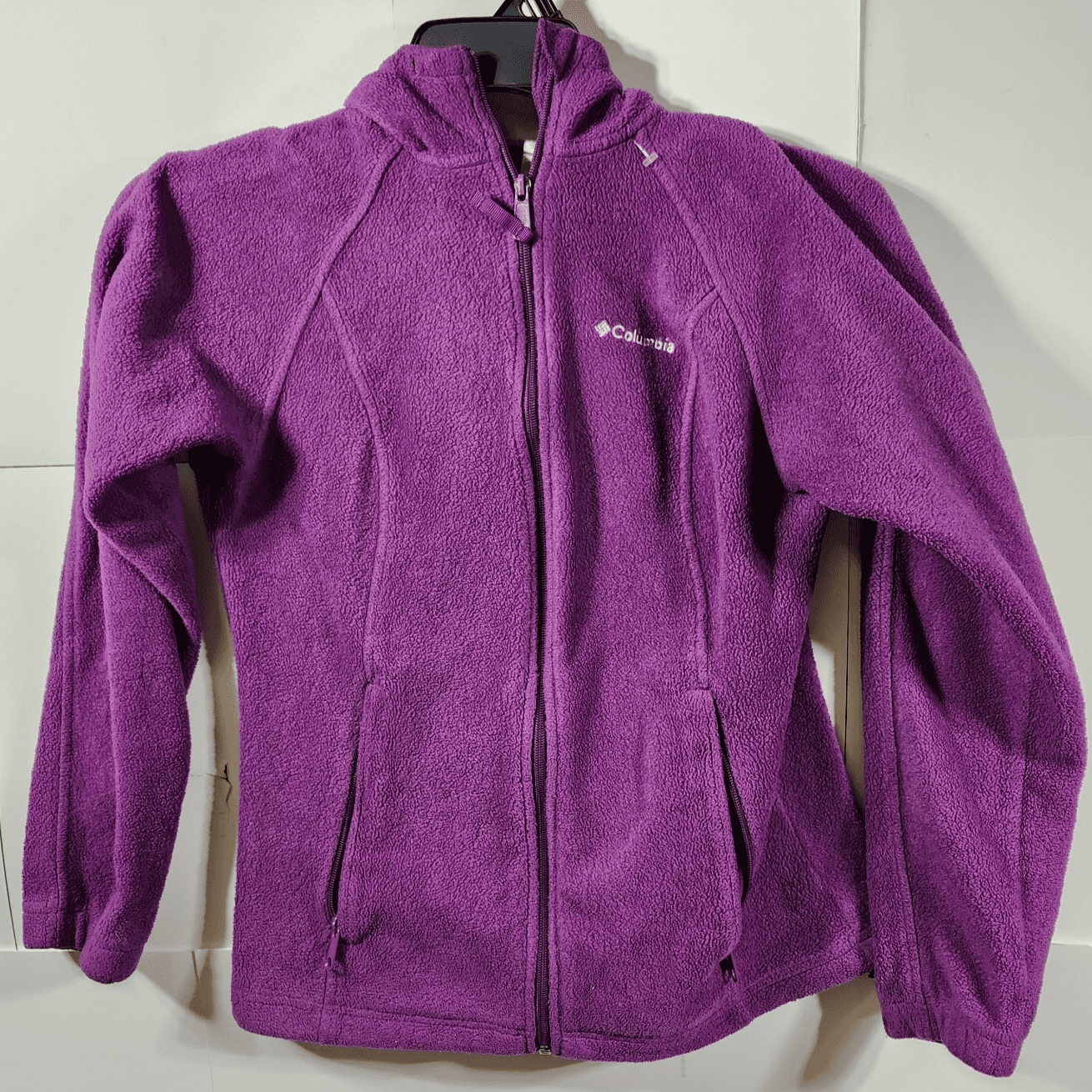 Columbia Jacket Womens Small Purple Full Zip Hooded Hike Camping Outdoors
