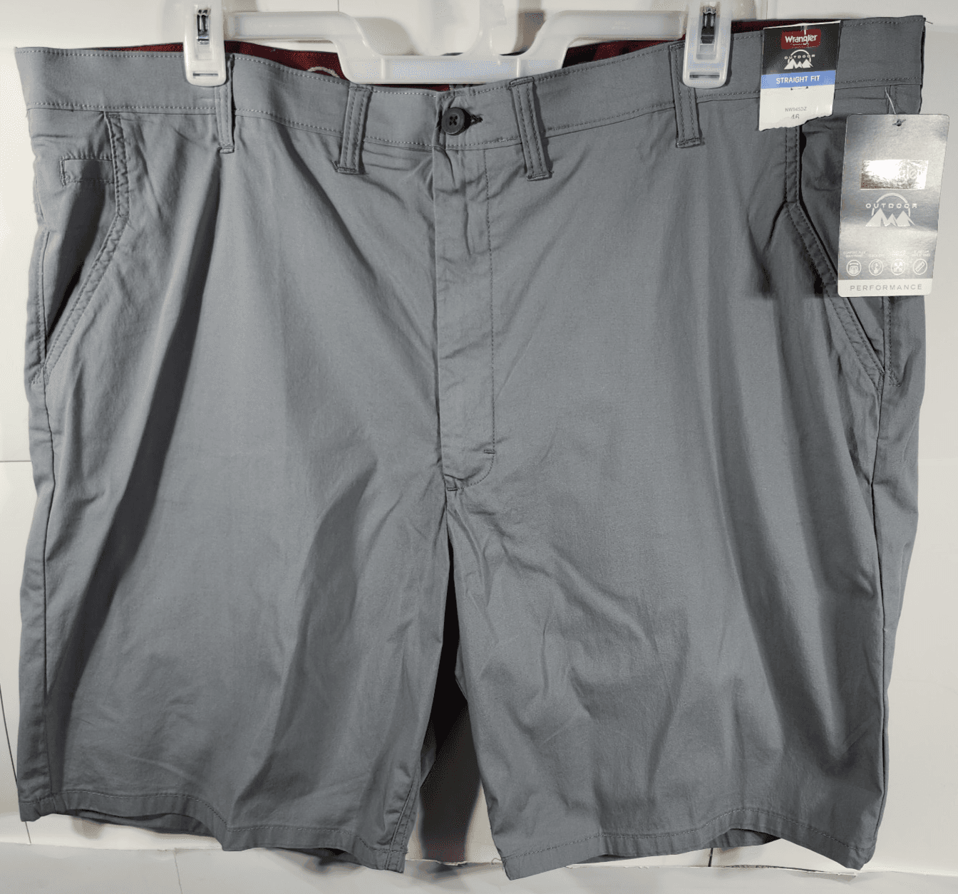 Wrangler Men's 46 Chino Shorts Quick Dry Flex Pockets Gray Outdoors NEW