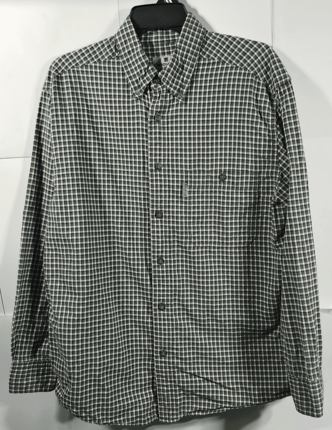 Woolrich Shirt Men's M Long Sleeve Button Down Green Outdoors Hunting