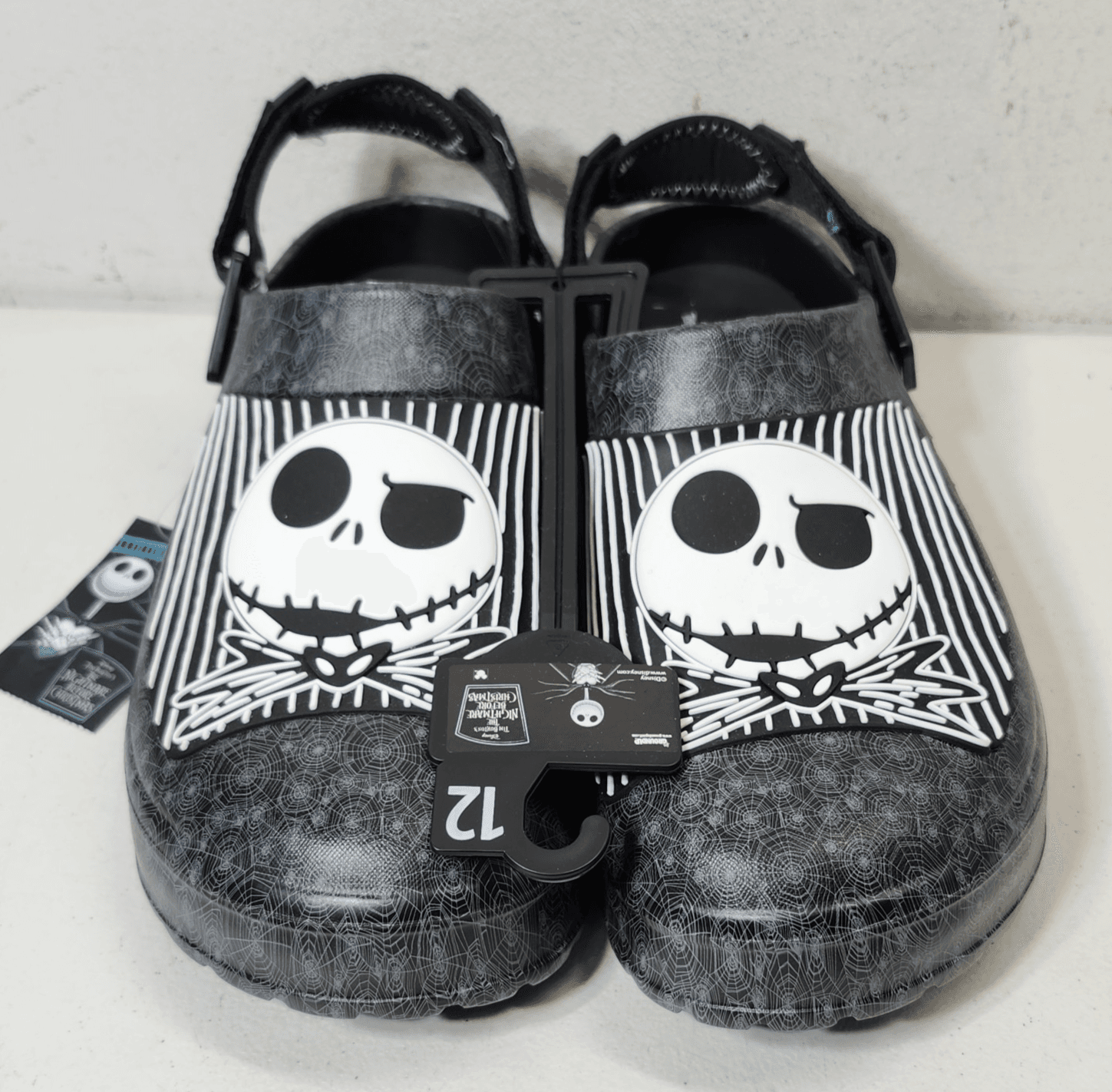 Nightmare Before Christmas Jack Slip On Shoes 12 Clogs Strap Adjustable Black