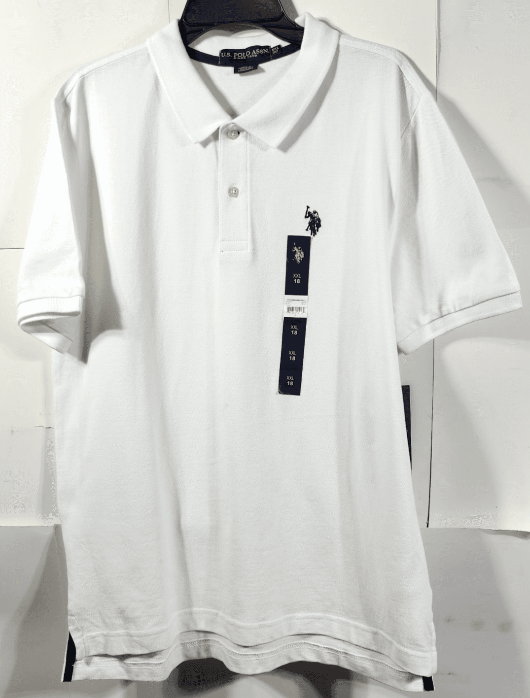 U.S. Polo Assn. Boy's Polo XXL Shirt White Short Sleeve NEW