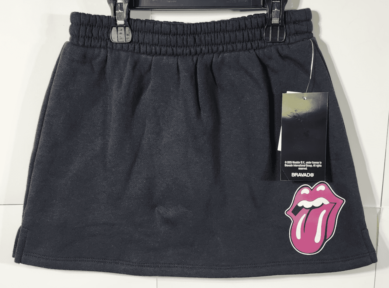 Rolling Stones Girls Skort Size Medium 7-8 Black NEW
