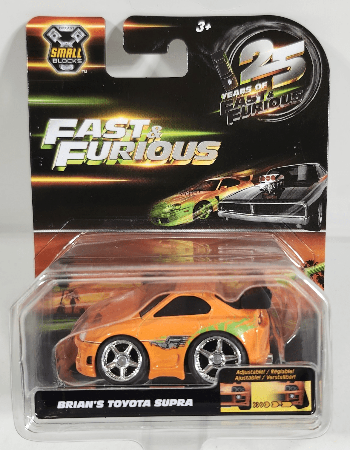 Jada Fast & Furious 25 Years Small Blocks 1/43 Brian's Toyota Supra Car Toy NEW