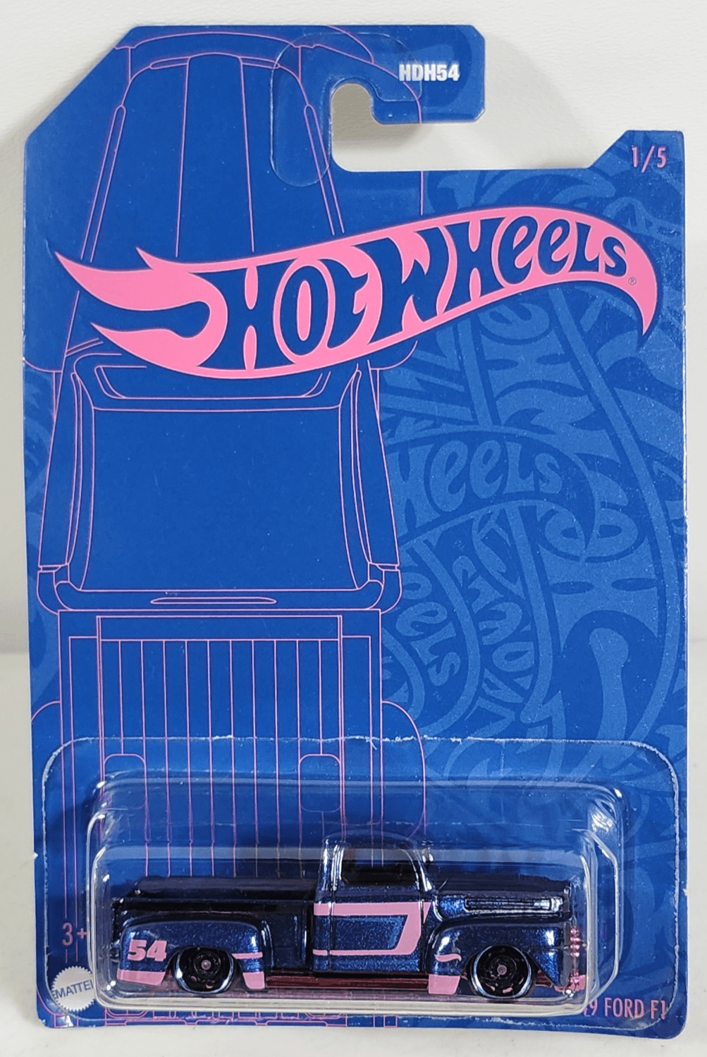2021 Hot Wheels '49 Ford F1 Satin Blue & Pink Pickup Truck 1/64 Toy Vehicle NEW
