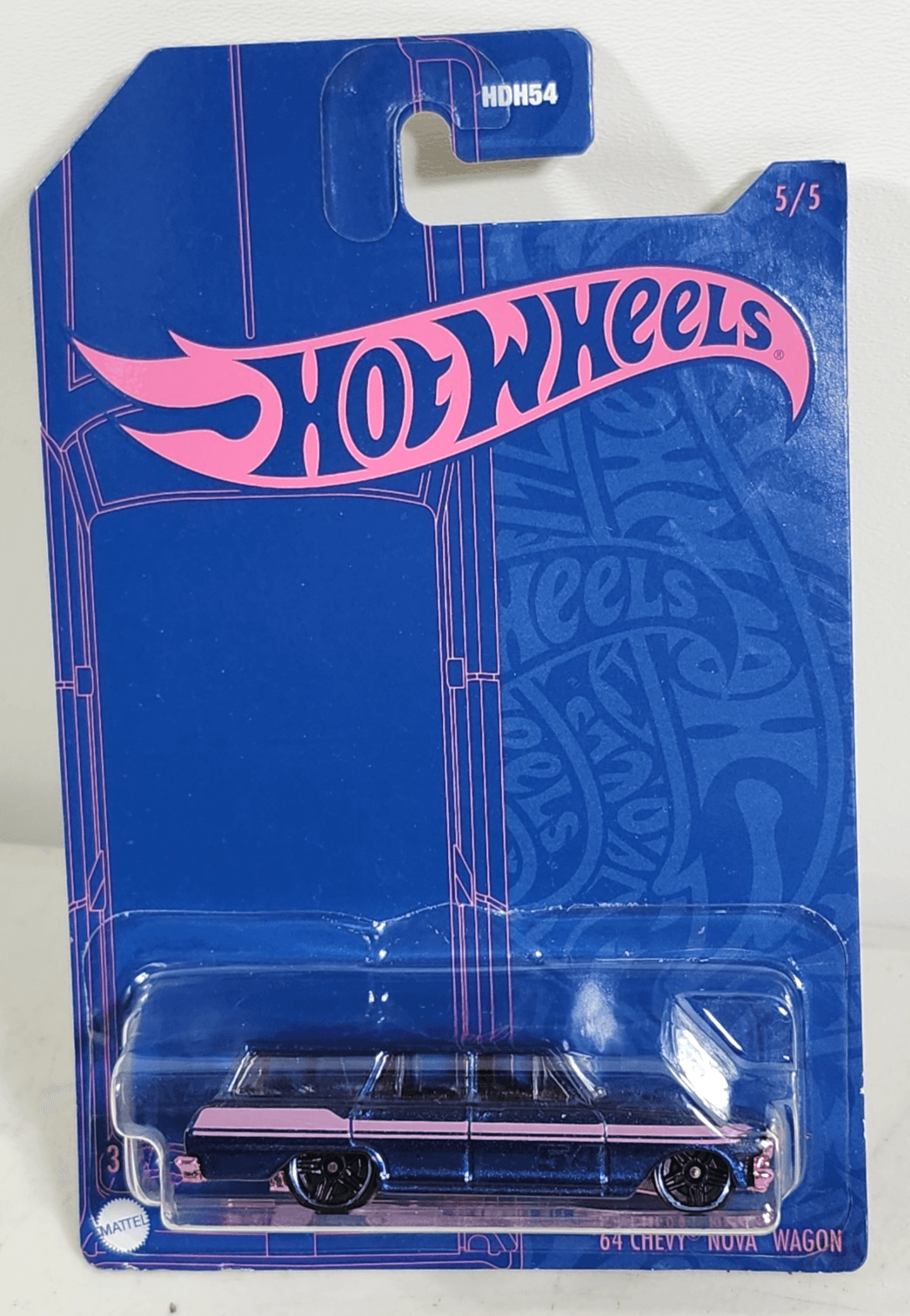 2021 Hot Wheels '64 Chevy Nova Wagon Blue & Pink Satin Car 1/64 Toy NEW