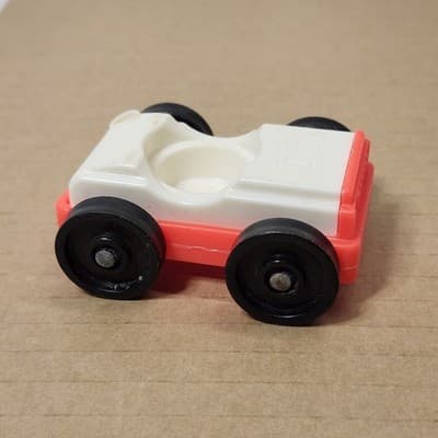 Vintage Fisher Price Little People Red White Car Toy Vehicle
