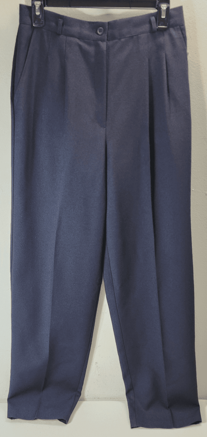 Vtg Smart Parts Dress Pants Womens Size 13 Blue Pleated High Rise Made in USA