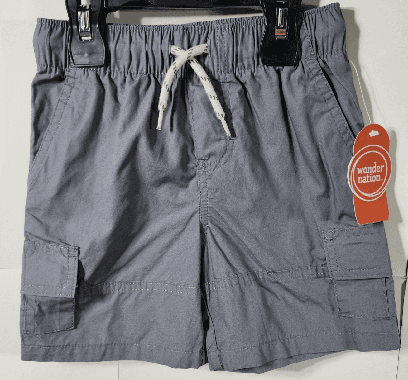 Wonder Nation Cargo Shorts Boy's Size XS Gray Drawstring NEW