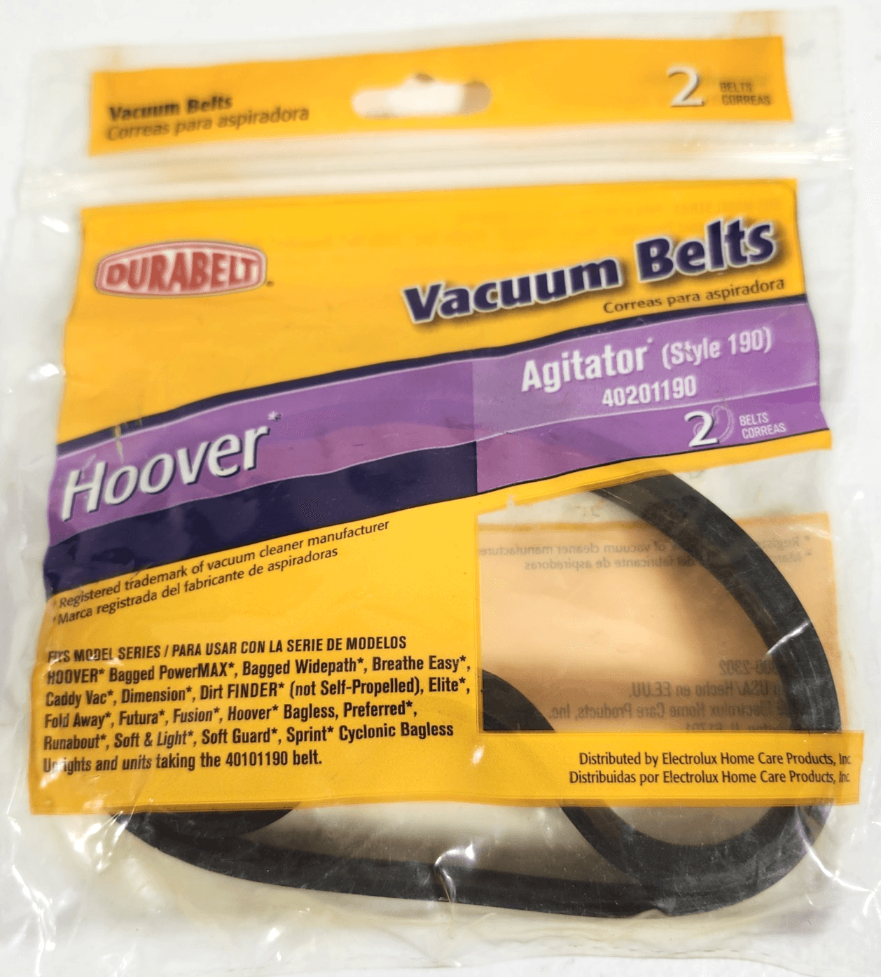 Hoover Vacuum Belts 190 Agitator 40201190 NEW