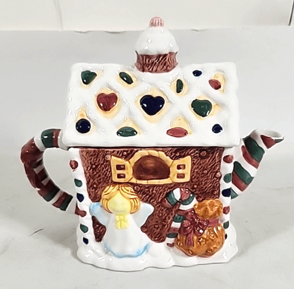 Jay Imports Christmas Teapot Holiday Snowman Angel Theme Gingerbread Decor