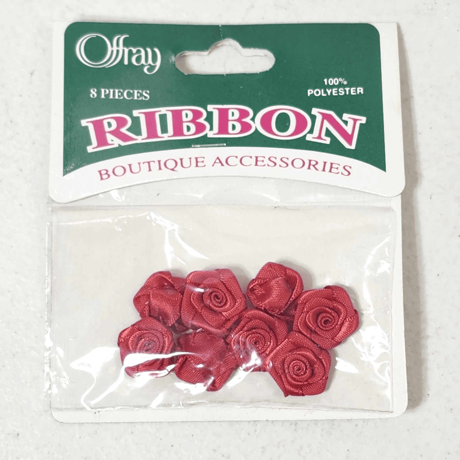 Offray RIBBON Boutique Accessories CRAFTS 260 Red Flowers Floral NEW