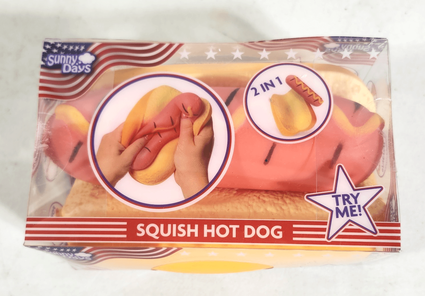 Viral TikTok Toymendous Sunny Days Squish Hot Dog Kids Sensory Toy NEW