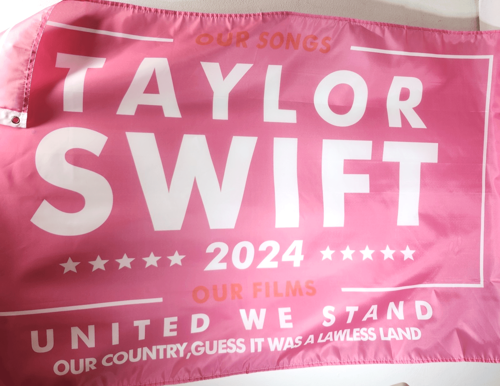 Taylor Swift 2024 United We Stand Large Pink Flag 3 Ft X 5 Ft Home Decor