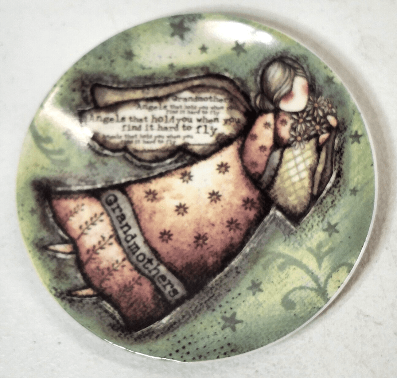 Carson Home Accents Plate Grandmothers Angel Saying Decor 4.75"