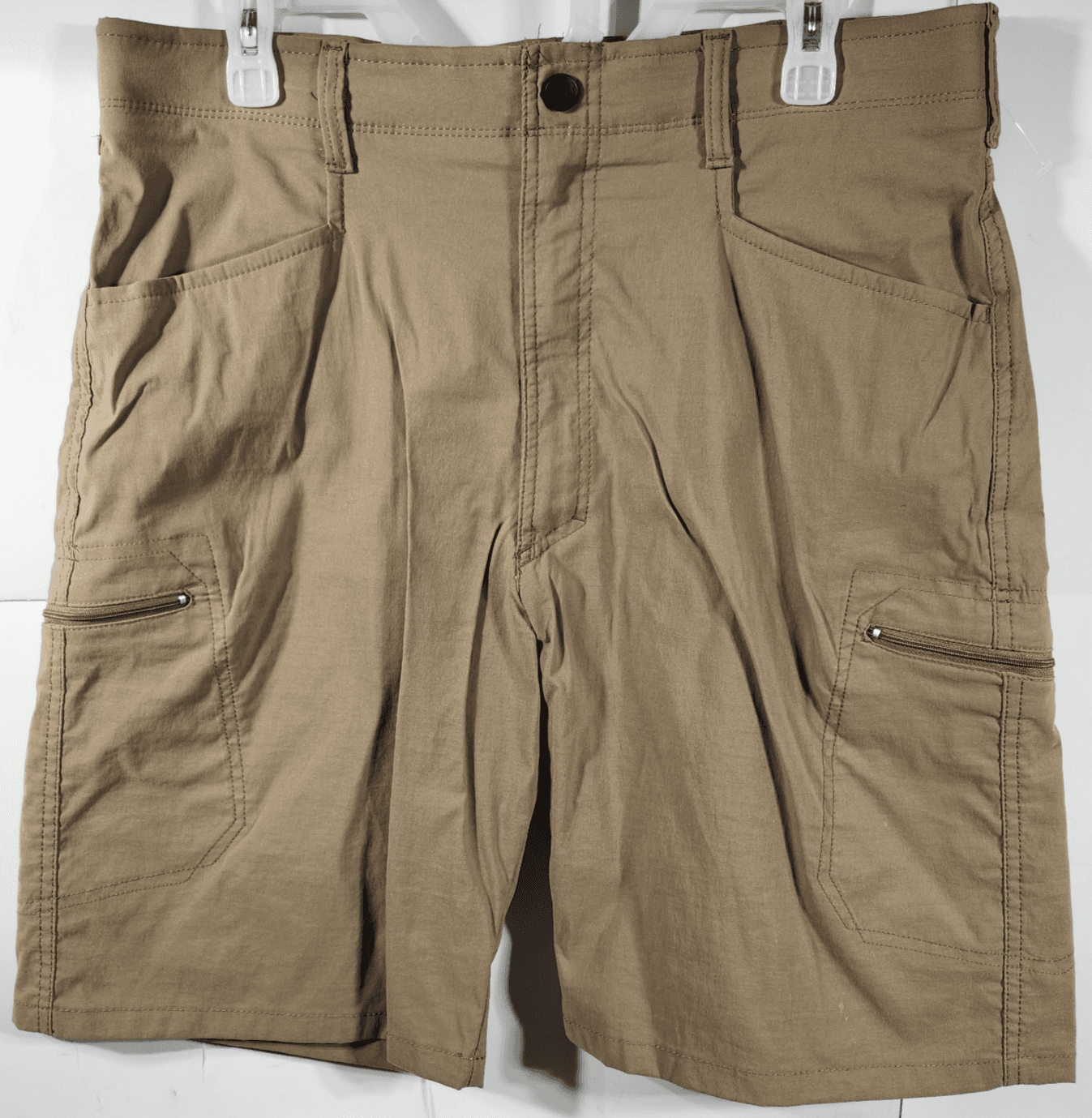 Wrangler Mens 34 Cargo Shorts Performance Brown Utility Pockets Softshell