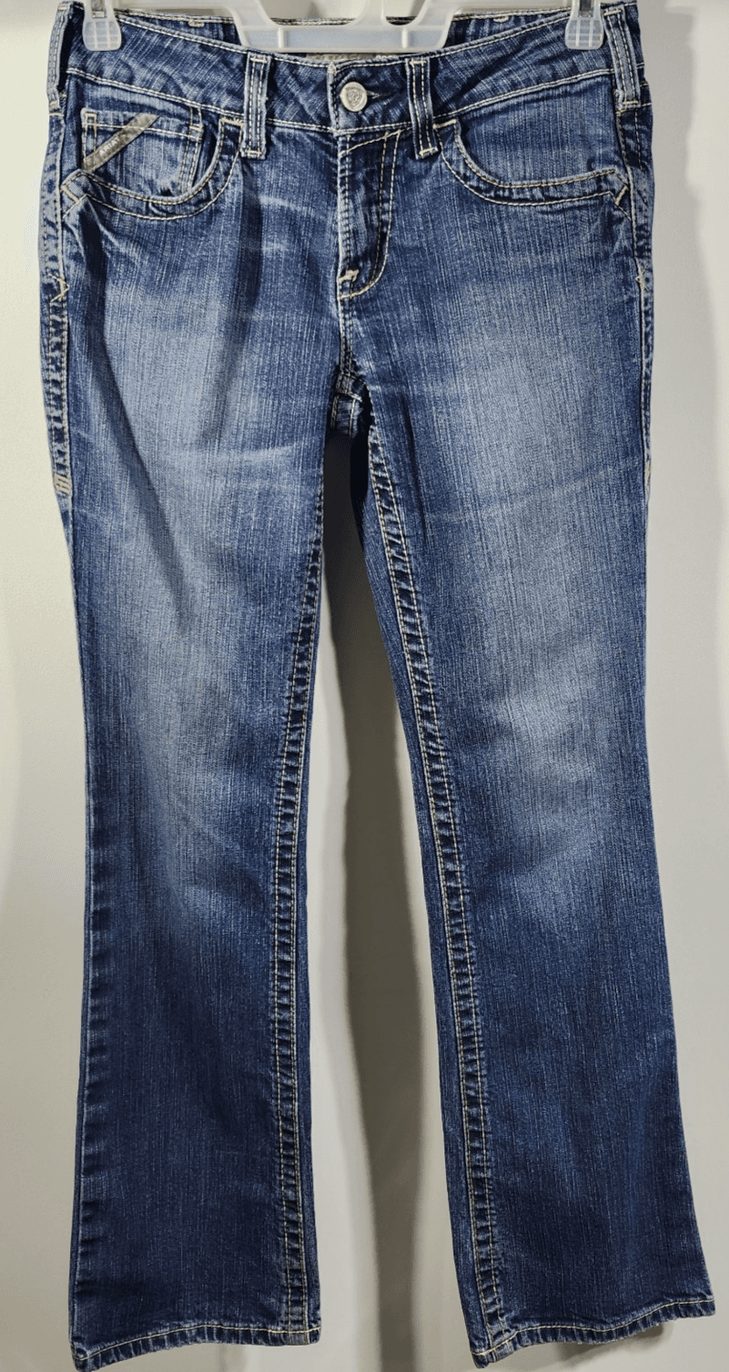 Ariat Jeans Women's 29R Blue FR Flame Resistant Mid Rise Boot Western Work Wear