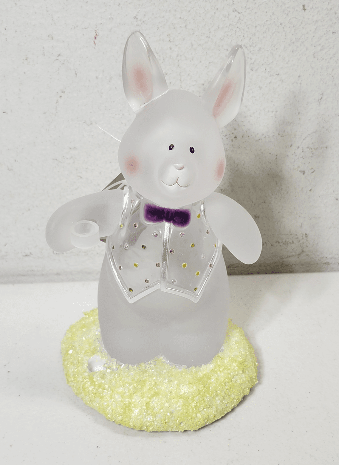 Dept 56 Frosted Acrylic Easter Bunny Rabbit Home Decor 9"