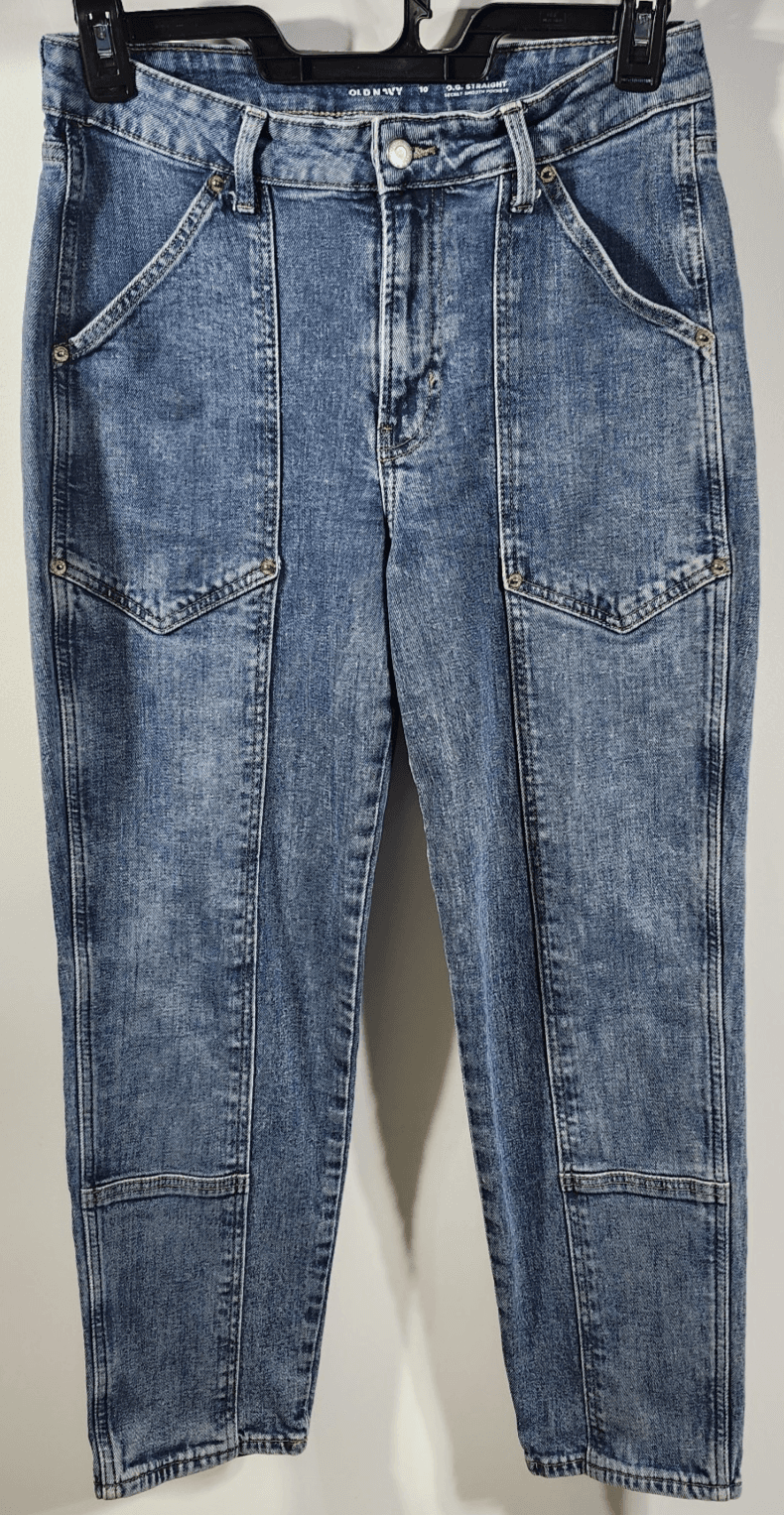 Old Navy High Rise O.G. Secret Smooth Pockets Denim Jeans Size 10 Straight Blue