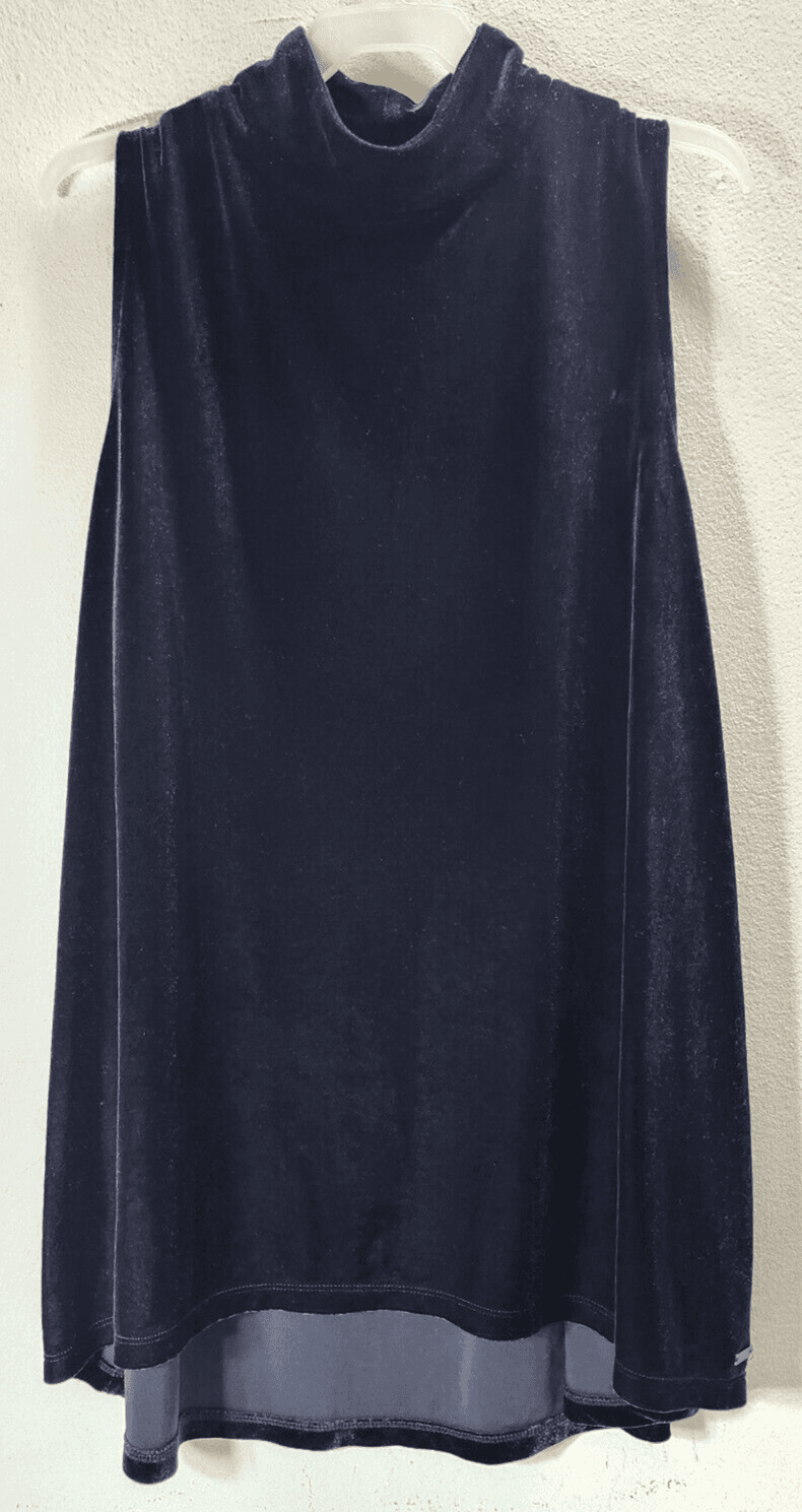 Tahari Women's Blue Sleeveless Tunic Shirt Size Small Tank