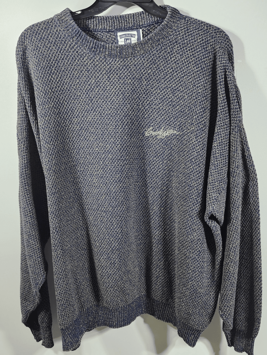 Vintage 90's Lee Goodyear Crewneck Sweatshirt XXL Blue Gold Made in USA