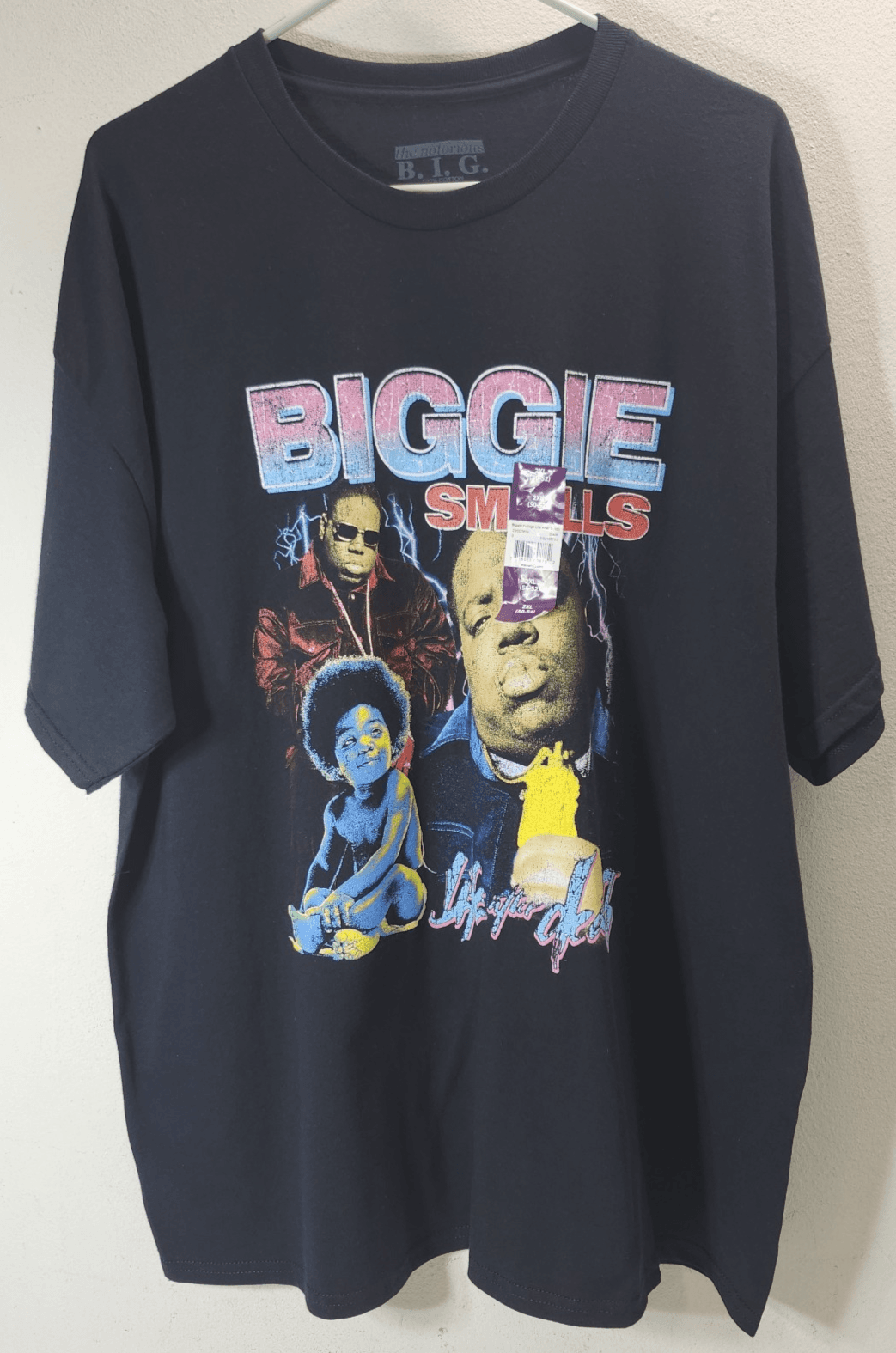 Biggie Smalls Life After Death Hip Hop Black Graphic T-Shirt Size 2XL NEW