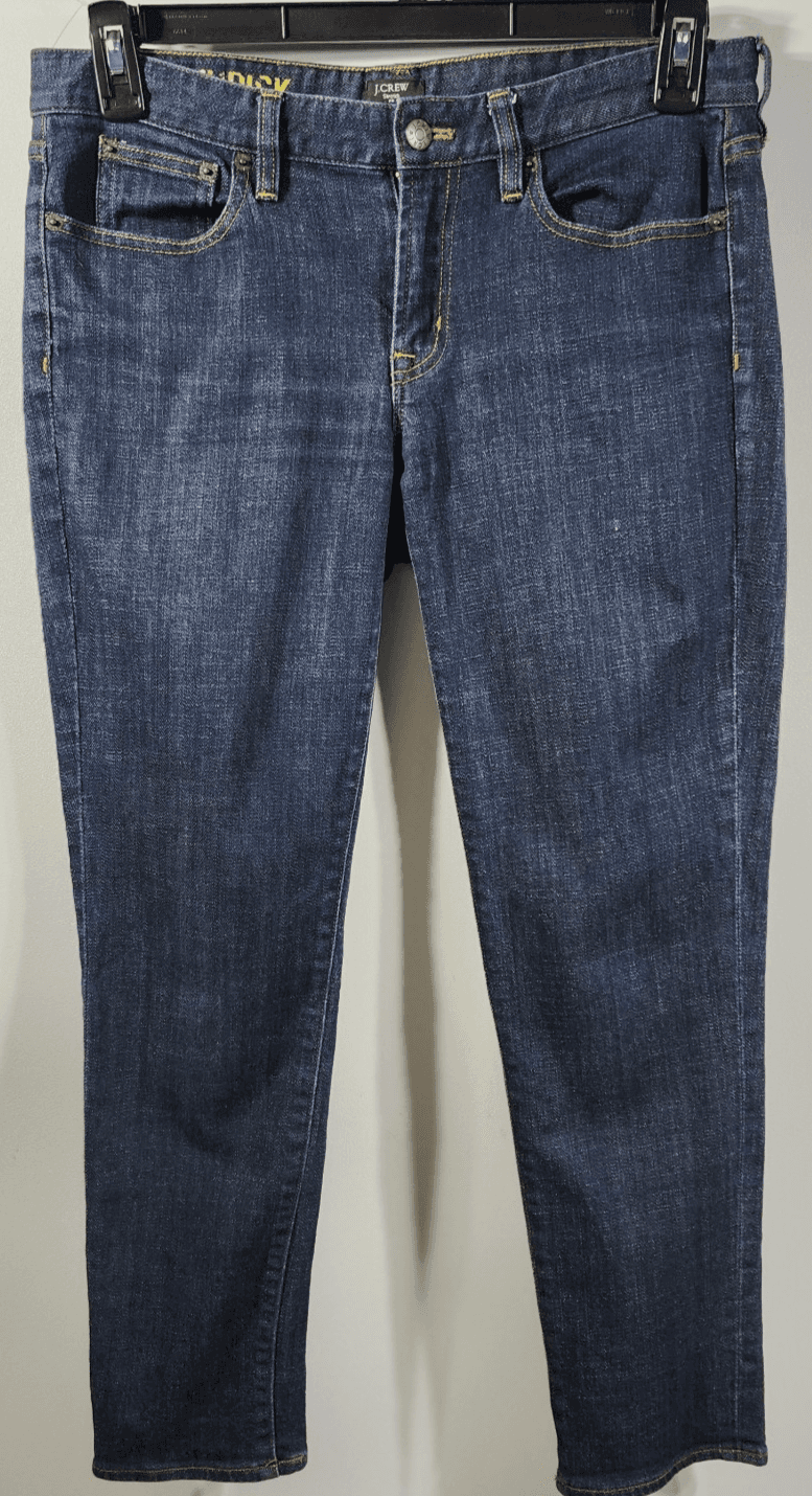 J.Crew Women's 30 Jeans Toothpick Skinny Low Rise Blue Denim