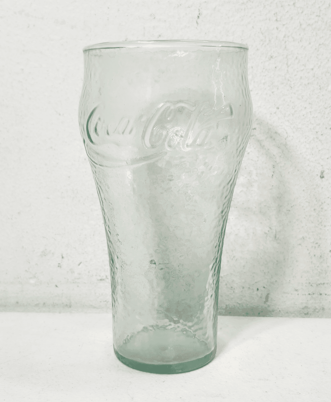 Coca Cola Green Glass Tumblers 6.25” Embossed Logo Vintage Style Cup
