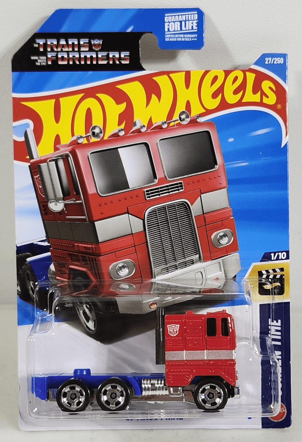 Hot Wheels Optimus Prime Transformers Screen Time 1/64 Toy Vehicle NEW