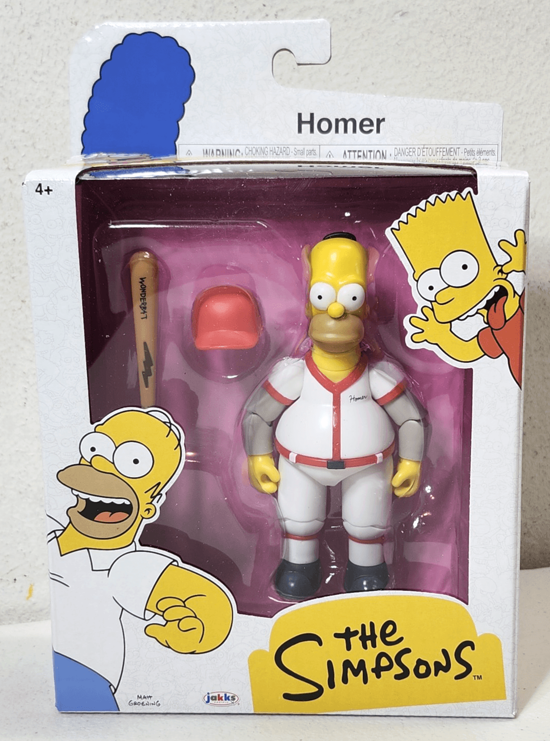 Jakks Pacific The Simpsons 5" Baseball Player Homer at the Bat W/ Wonderbat NEW