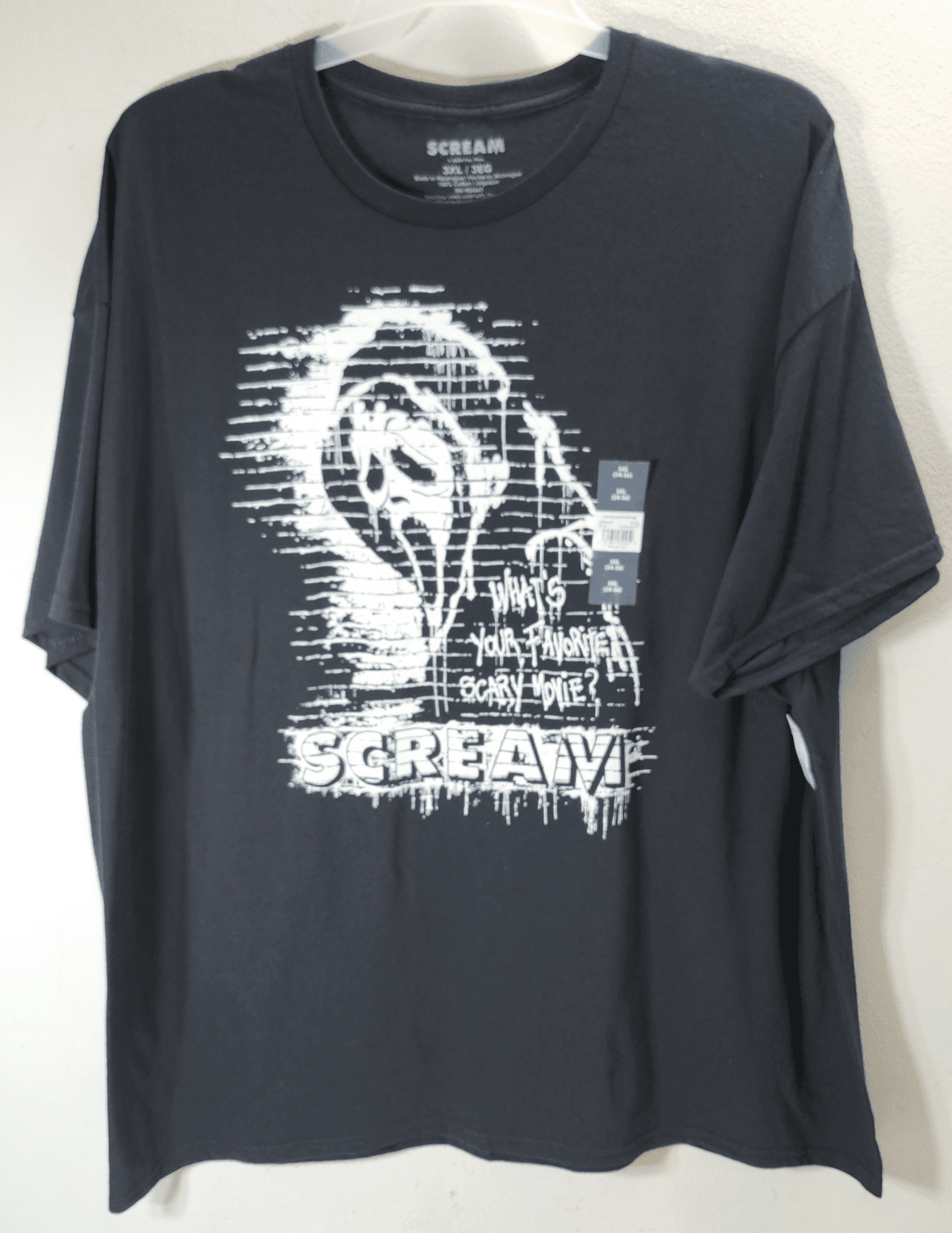 Scream Ghost Face TShirt Size 3XL Black What’s Your Favorite Scary Movie Horror