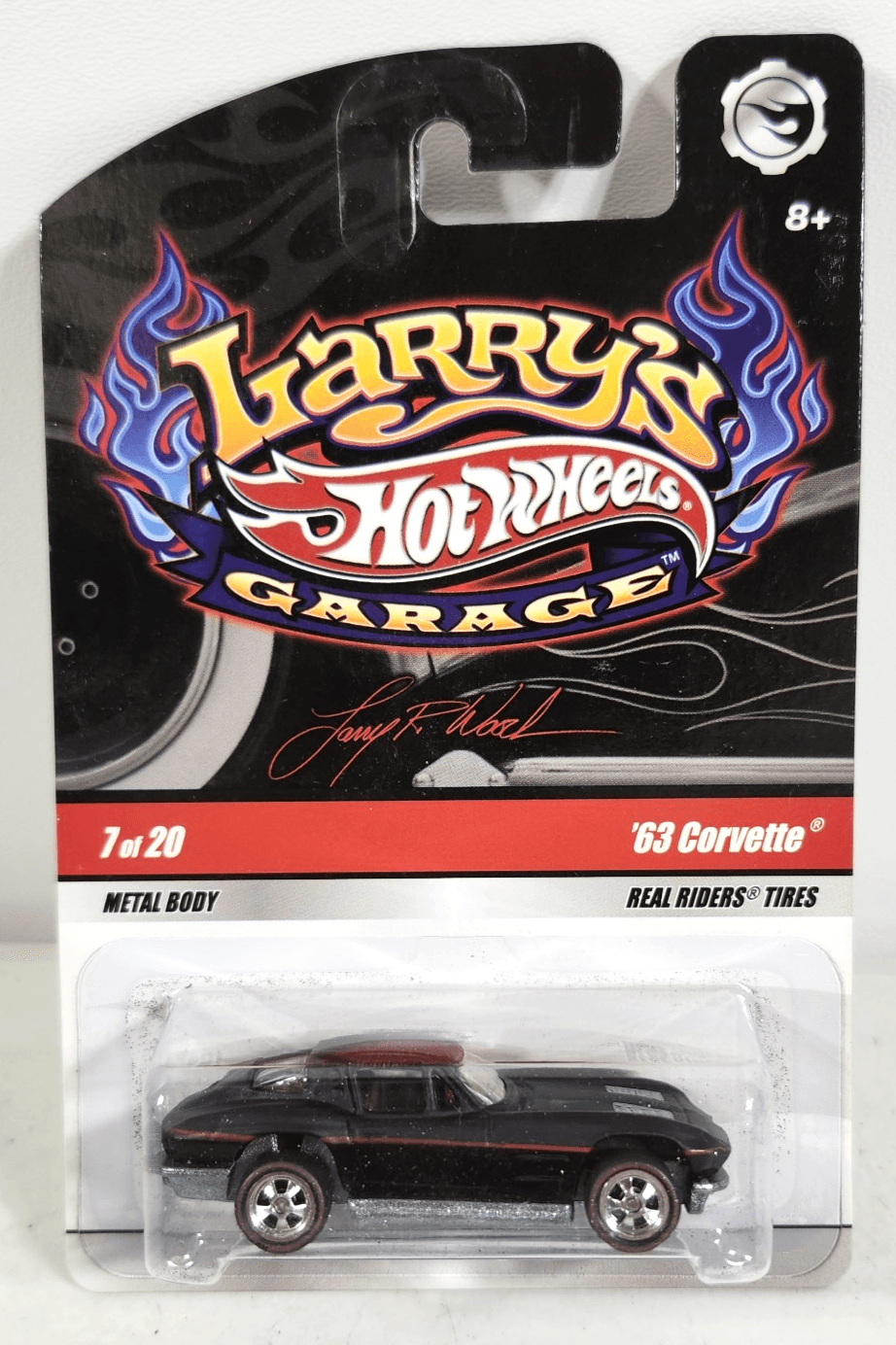 Hot Wheels Larry's Garage '63 Chevy Corvette Black Car 1/64 Toy Vehicle NEW