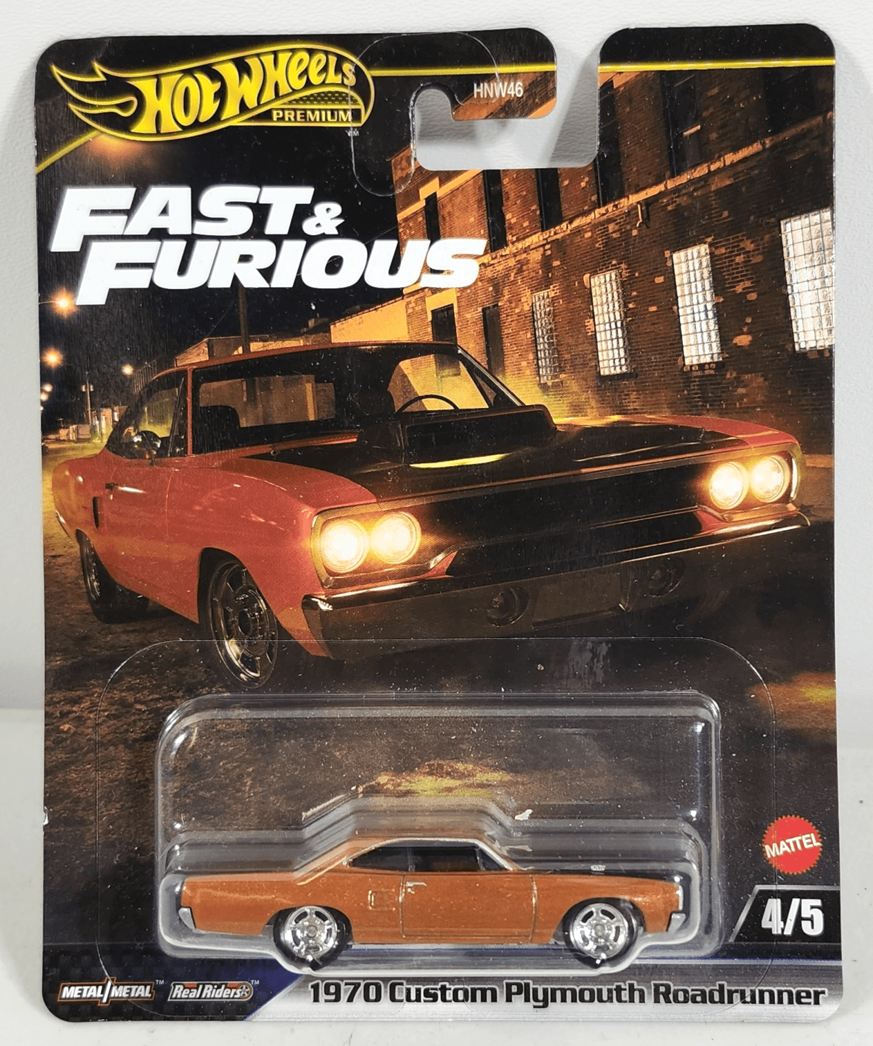 Hot Wheels Premium Fast & Furious 1970 Custom Plymouth Roadrunner Car 1/64 Toy