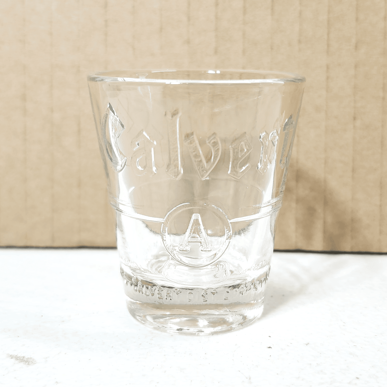Vintage Calvert A American Whiskey 4411 Clear Shot Glass 2oz