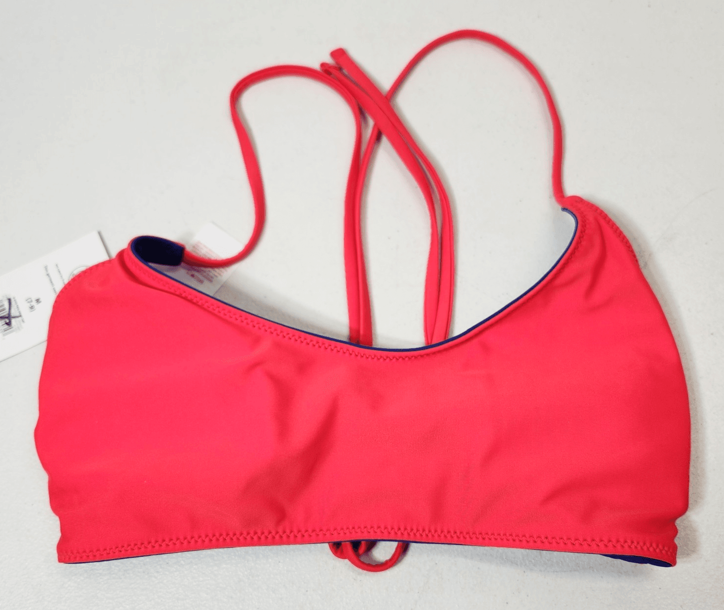 No Boundaries Women's Size M 7-9 Bralette Swim Top Reversible Red Blue NEW