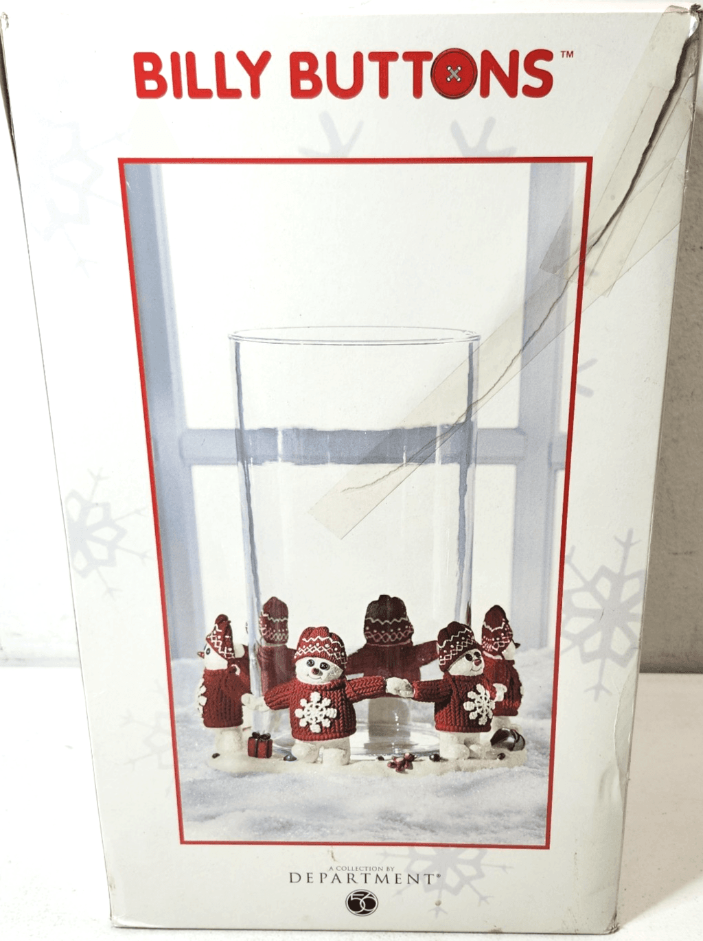 Dept 56 Billy Buttons Christmas Snowman Large Candle Holder Holiday Home Decor