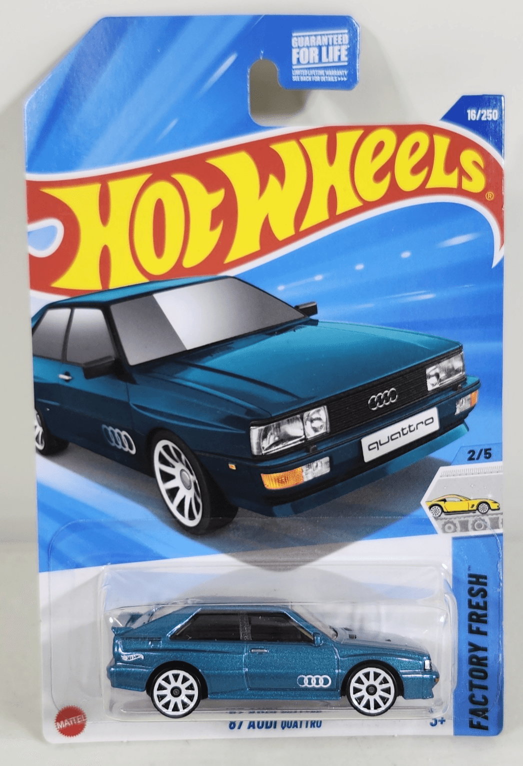 Hot Wheels '87 Audi Quattro Factory Fresh Green Car 1/64 Toy Vehicle NEW
