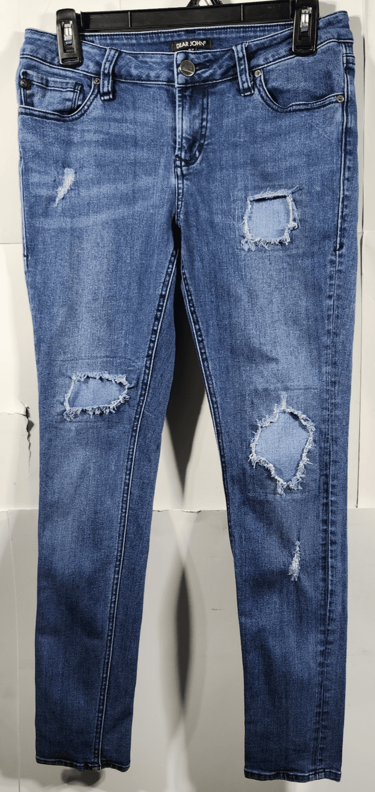 Dear John Jeans Womens 27 Blue Medium Wash Joyrich Comfort Skinny Stretch Denim