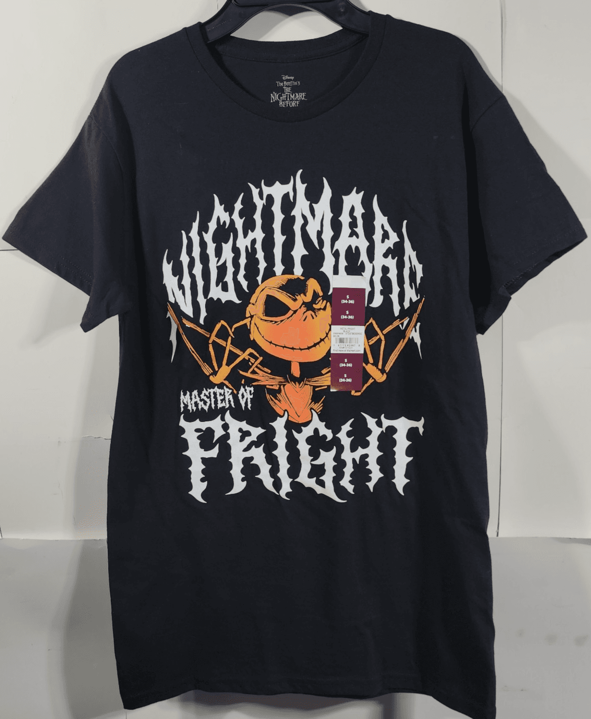 Nightmare Before Christmas Pumpkin King Jack Men's S T-Shirt Graphic NEW