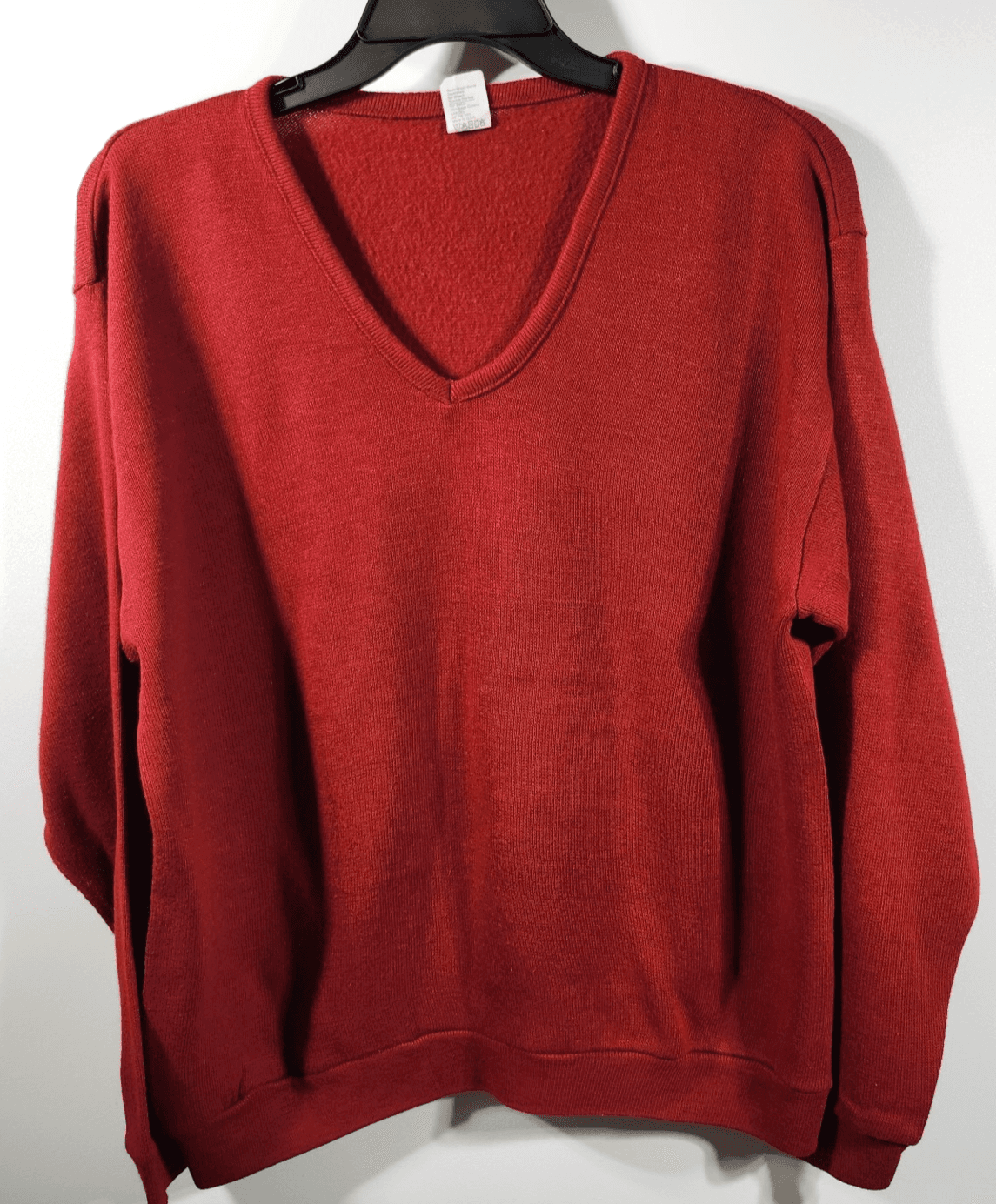 Vintage Discus Athletic 90s Men's XL Sweater VNeck Red Long Sleeve USA
