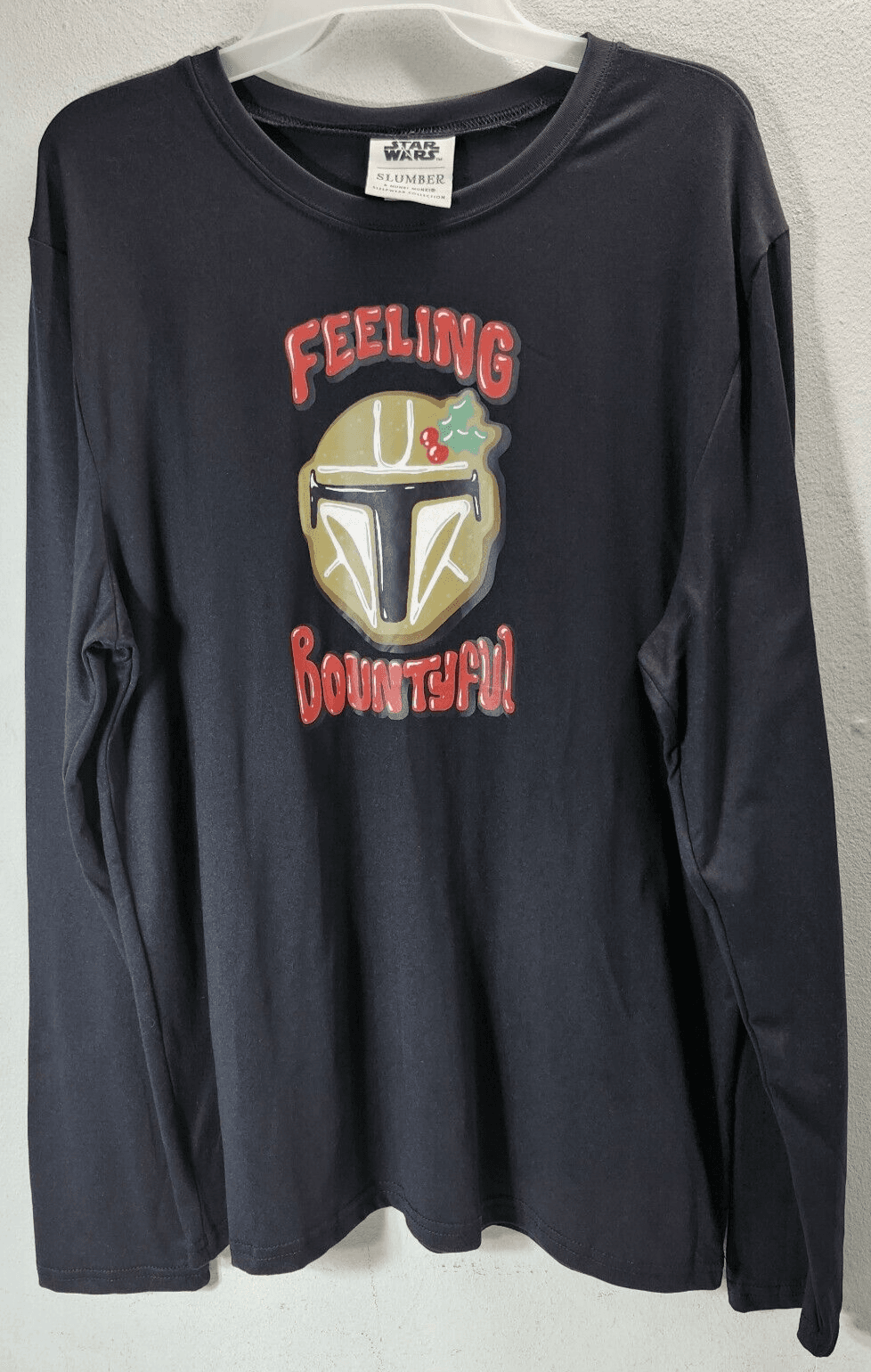 Star Wars Mens Pajama Shirt Top Size Medium Black Feeling Bountyful Logo NEW