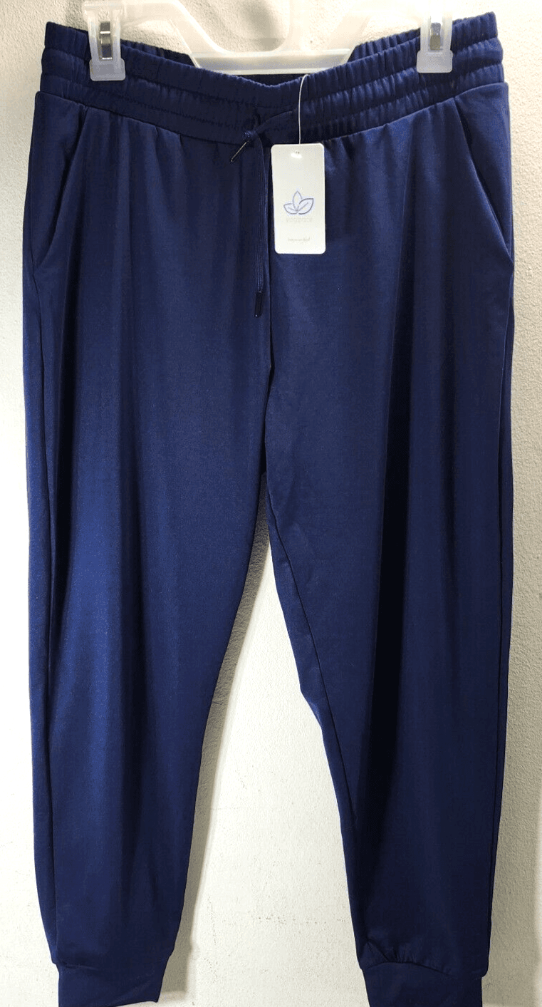 Yoga Pants Women's Size Large Navy Blue Pockets Yogipace NEW