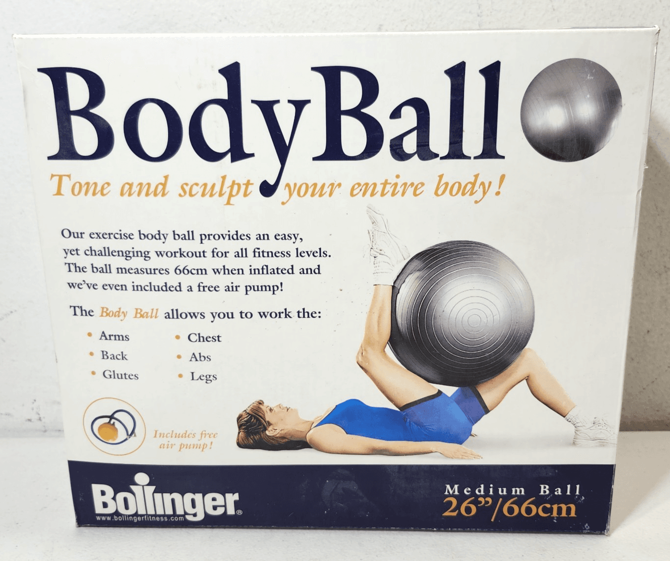 Bollinger Body Ball Medium Size Gray 26" Tone Sculpt Yoga Workout Exercise NEW